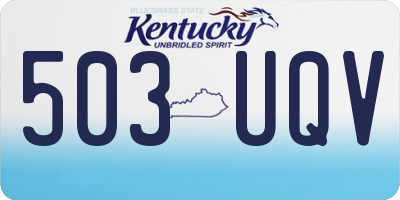 KY license plate 503UQV