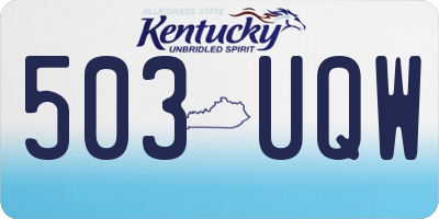 KY license plate 503UQW