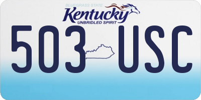 KY license plate 503USC