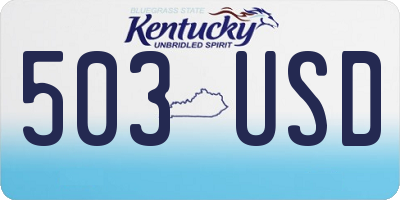 KY license plate 503USD