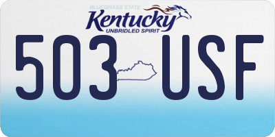 KY license plate 503USF