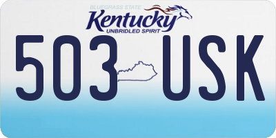 KY license plate 503USK