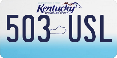 KY license plate 503USL