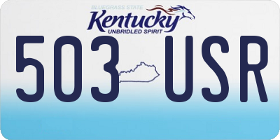 KY license plate 503USR