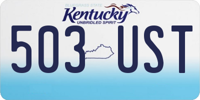 KY license plate 503UST