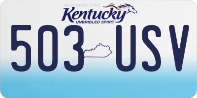 KY license plate 503USV