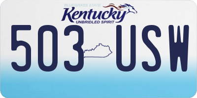 KY license plate 503USW