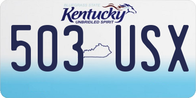 KY license plate 503USX