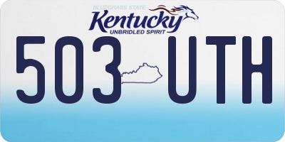 KY license plate 503UTH
