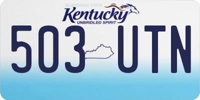 KY license plate 503UTN