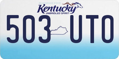 KY license plate 503UTO