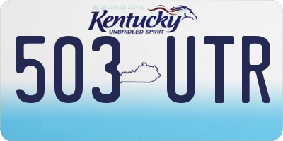 KY license plate 503UTR