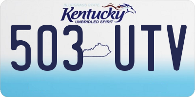 KY license plate 503UTV