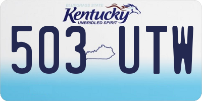 KY license plate 503UTW