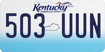 KY license plate 503UUN