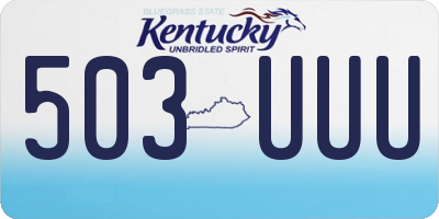 KY license plate 503UUU