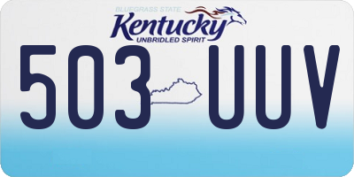 KY license plate 503UUV