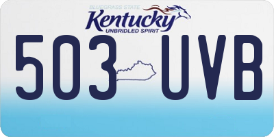 KY license plate 503UVB