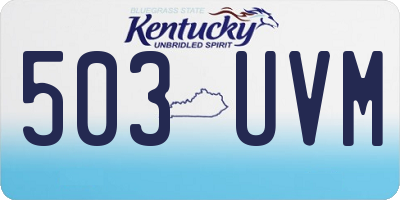 KY license plate 503UVM