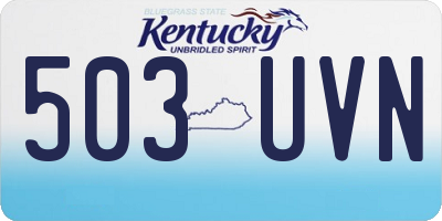 KY license plate 503UVN