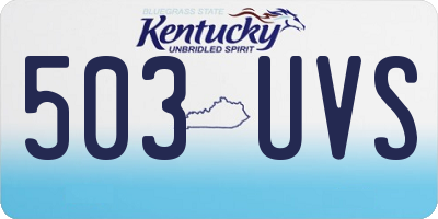 KY license plate 503UVS