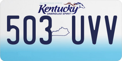 KY license plate 503UVV