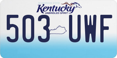 KY license plate 503UWF