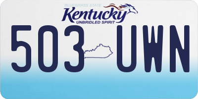 KY license plate 503UWN
