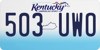 KY license plate 503UWO