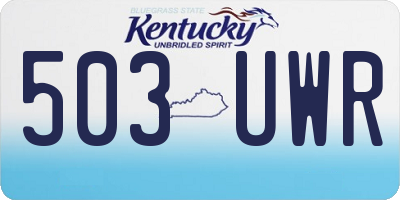 KY license plate 503UWR