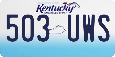 KY license plate 503UWS