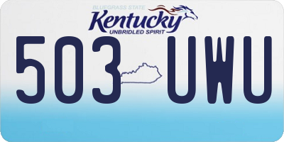KY license plate 503UWU