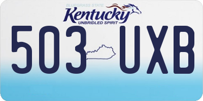 KY license plate 503UXB