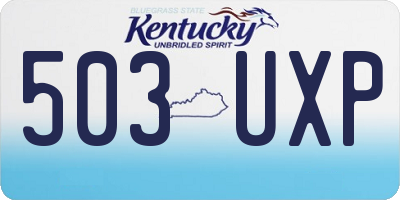 KY license plate 503UXP