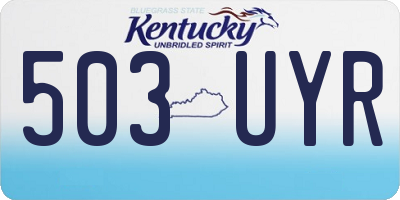 KY license plate 503UYR
