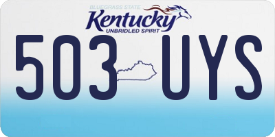 KY license plate 503UYS