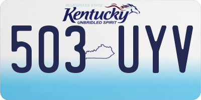 KY license plate 503UYV