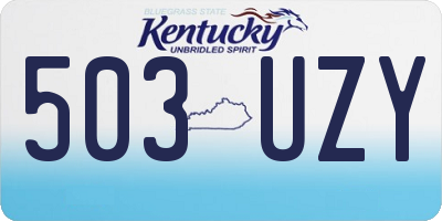 KY license plate 503UZY