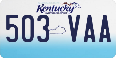 KY license plate 503VAA