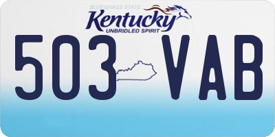 KY license plate 503VAB