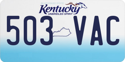 KY license plate 503VAC