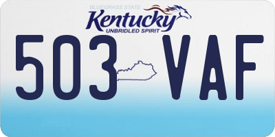 KY license plate 503VAF