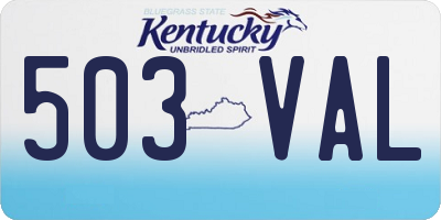 KY license plate 503VAL