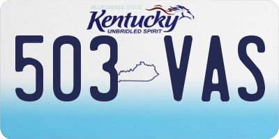 KY license plate 503VAS