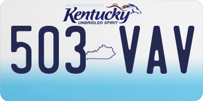 KY license plate 503VAV