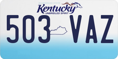 KY license plate 503VAZ