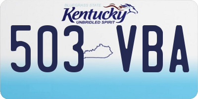 KY license plate 503VBA