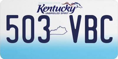 KY license plate 503VBC