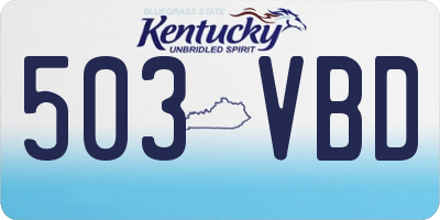 KY license plate 503VBD