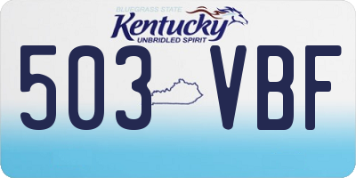 KY license plate 503VBF